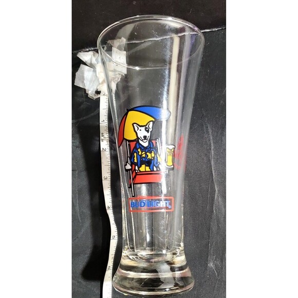Vintage 1987 Spuds Mackenzie Bud Light Beer Pilsner Glass Barware Collectible - Picture 12 of 16